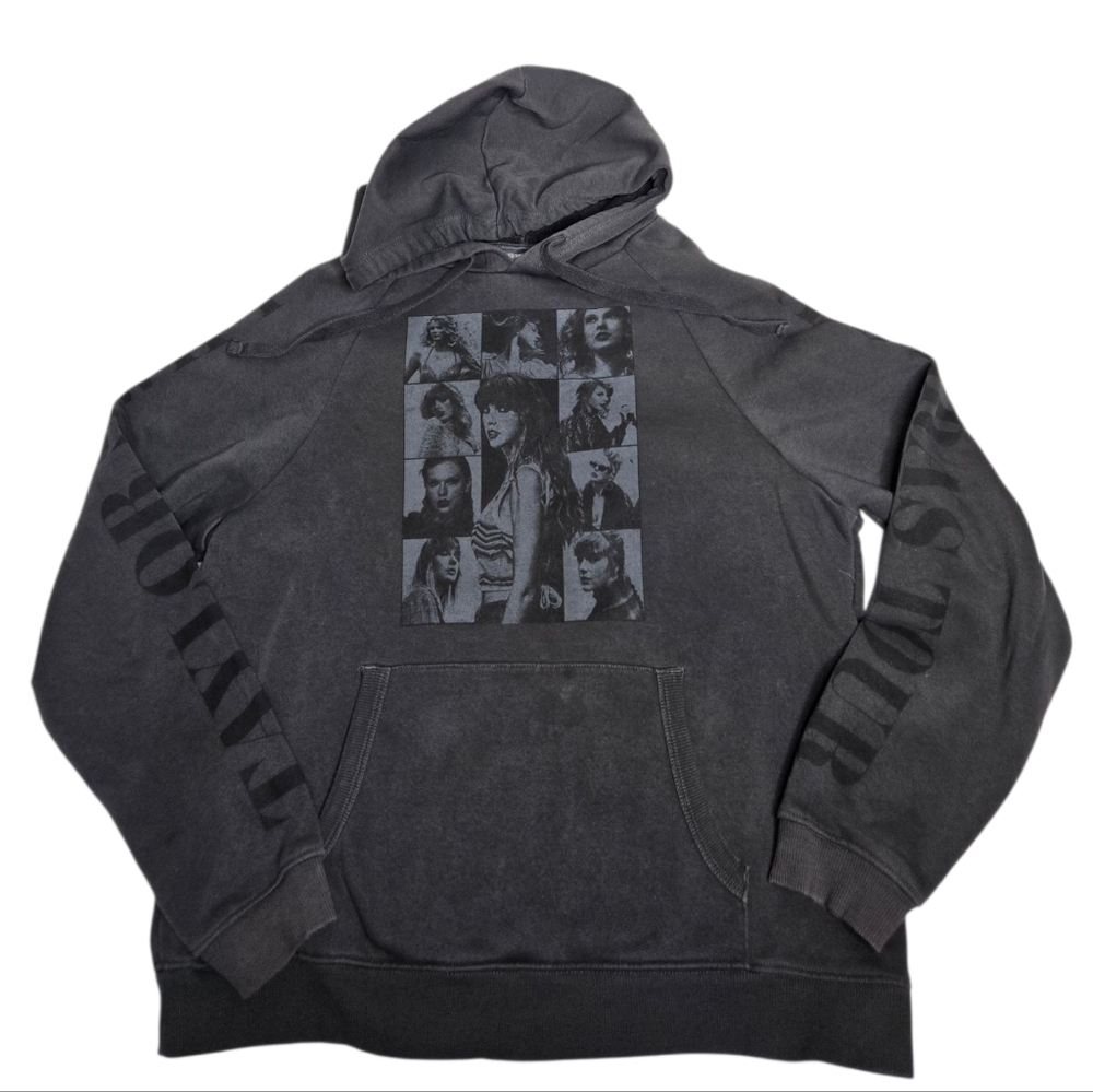 TAYLOR SWIFT The Eras Tour black charcoal oversized unisex hoodie sweatshirt L - Picture 3 of 11